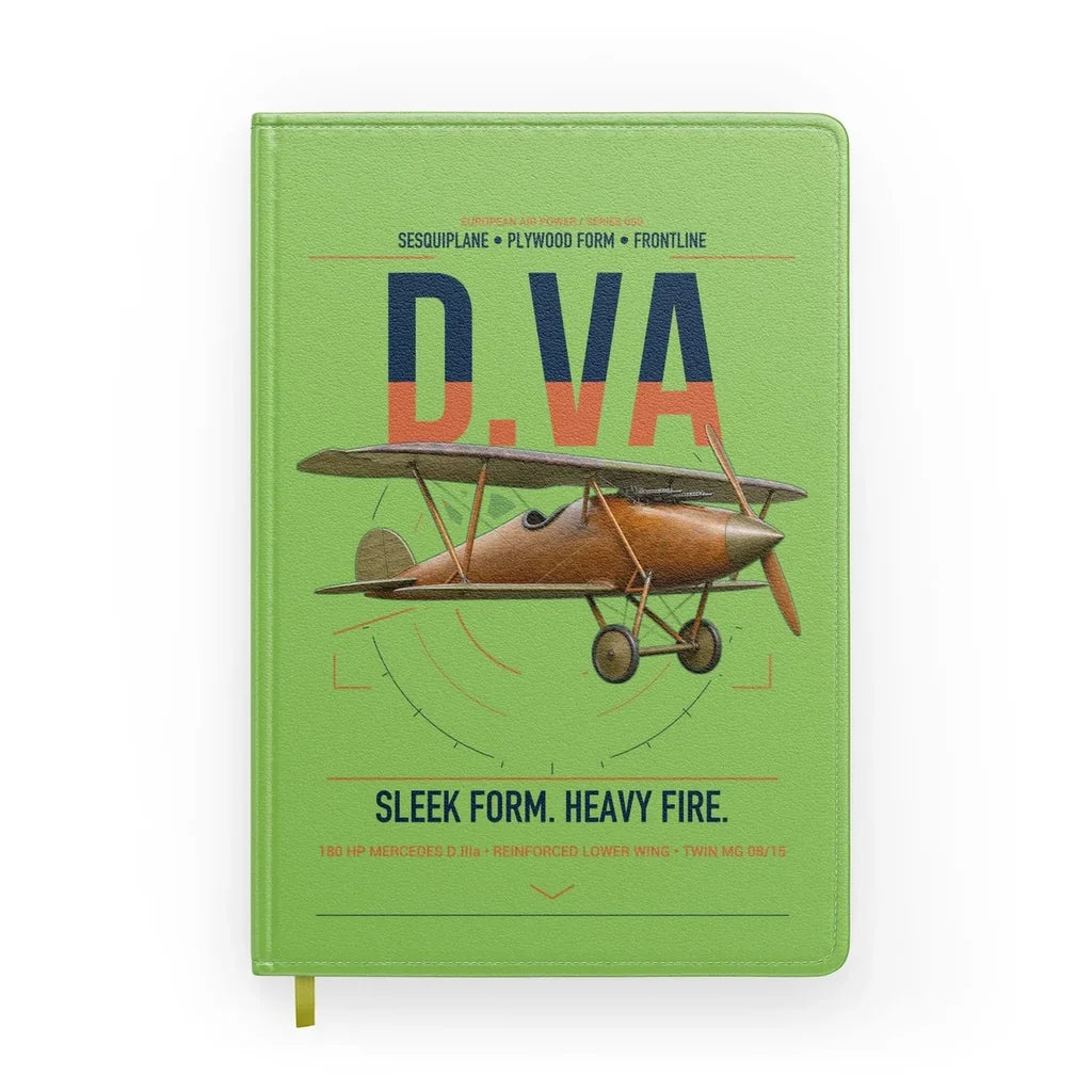Albatros D.Va design on light green notebook