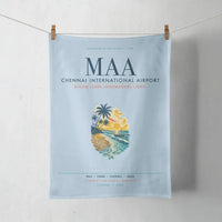 Thumbnail for Chennai International Airport (MAA) design on light blue towel