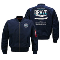 Thumbnail for Cessna Citation Bravo design on blue bomber jacket, double-side print
