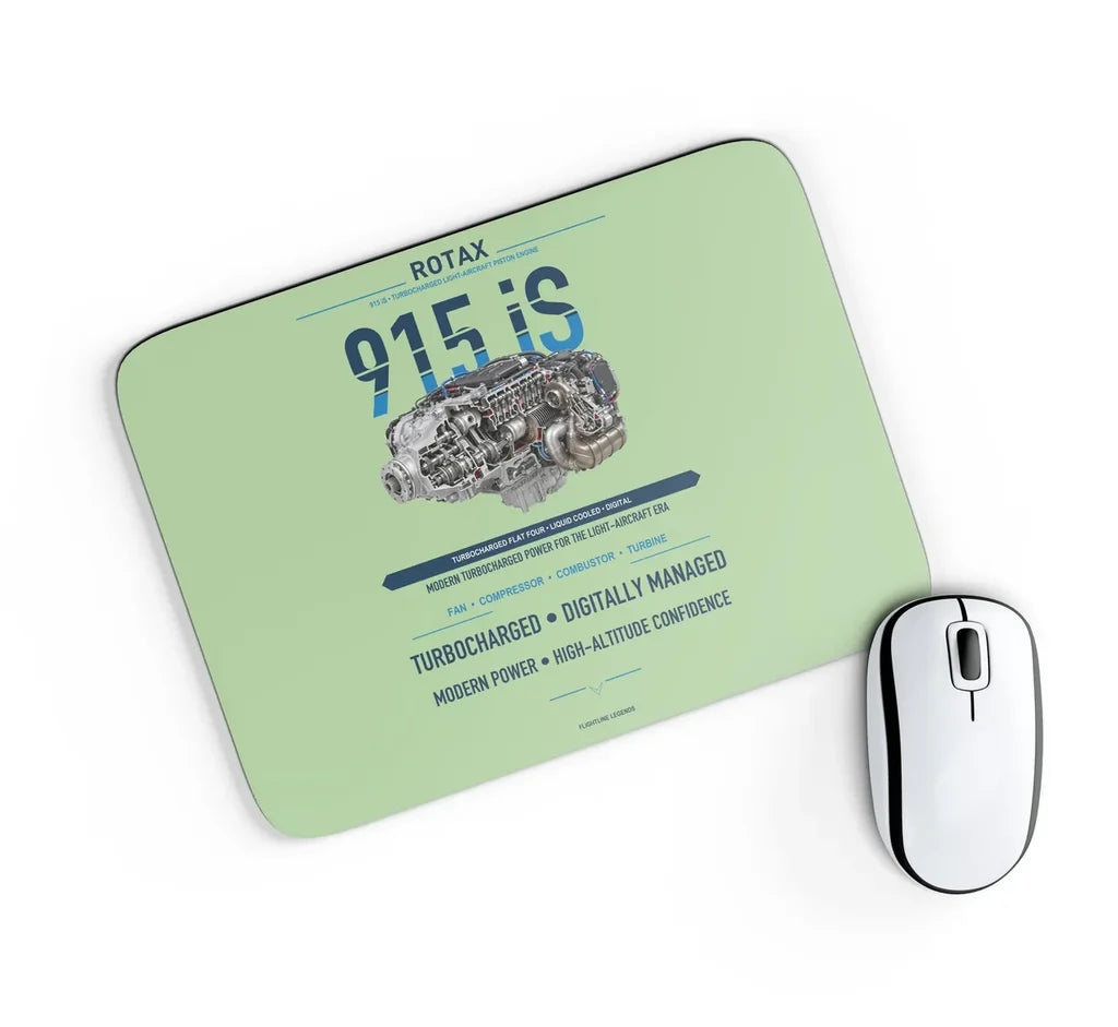 915 iS design on light green rectangle mouse pad