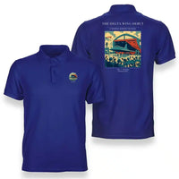 Thumbnail for VINTAGE G4460 - The Delta Wing Debut - Double-Side Polo T-Shirt design on blue