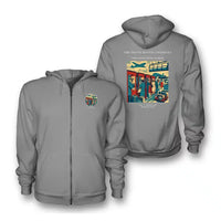 Thumbnail for VINTAGE G4382 - The Phone Booth Goodbyes - Premium Zipped Hoodie design on gray