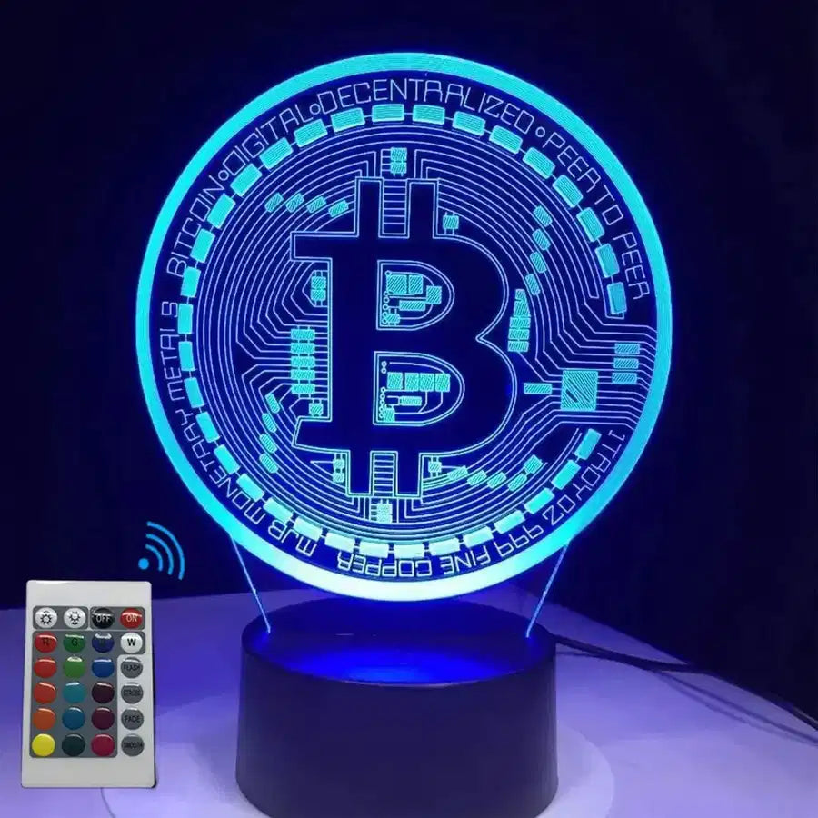 Customisable Bitcoin Coin Art 3D 3D Lamp - view 4