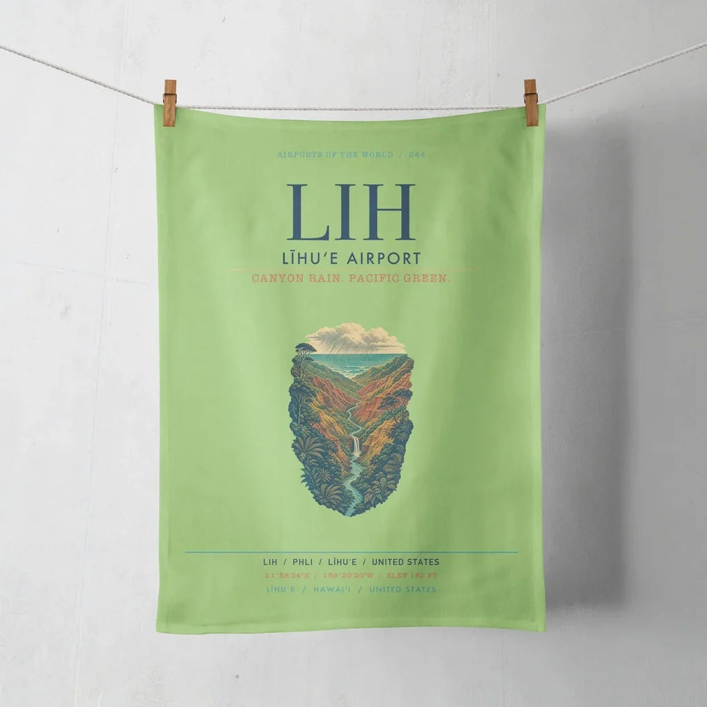 Līhuʻe Airport (LIH) design on light green towel