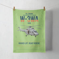 Thumbnail for PZL-Świdnik W-3WA Sokół design on light green towel