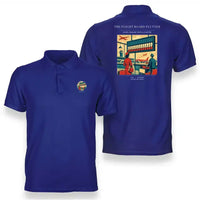 Thumbnail for VINTAGE G4302 - The Flight Board Flutter - Double-Side Polo T-Shirt design on blue