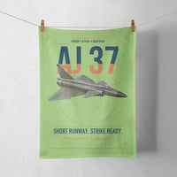 Thumbnail for Saab AJ 37 Viggen design on light green towel