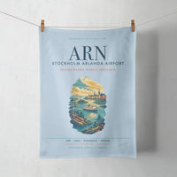 Thumbnail for Stockholm Arlanda Airport (ARN) design on light blue towel
