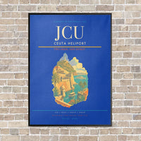 Thumbnail for Ceuta Heliport JCU vertical canvas print - framed - blue background