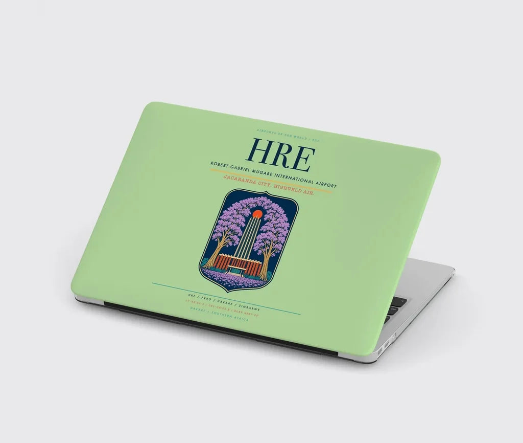 Robert Gabriel Mugabe International Airport (HRE) design on light green MacBook case