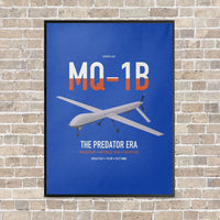 Thumbnail for MQ-1B Predator vertical canvas print - framed - blue background