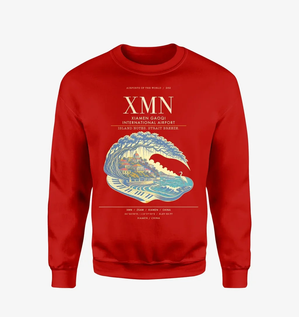 Xiamen Gaoqi International Airport XMN Sweatshirt - Red