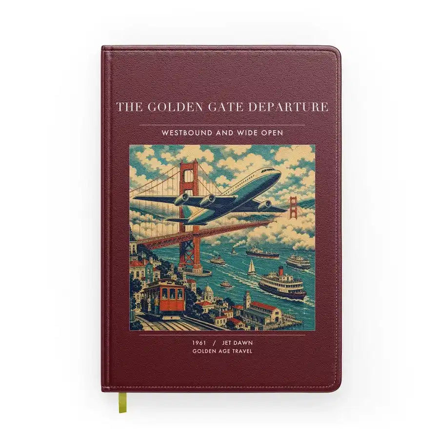 VINTAGE G4116 - The Golden Gate Departure - Designed Notebooks design on darkred