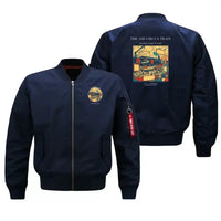 Thumbnail for VINTAGE G4037 - The Air Circus Train - Bomber Jacket design on blue