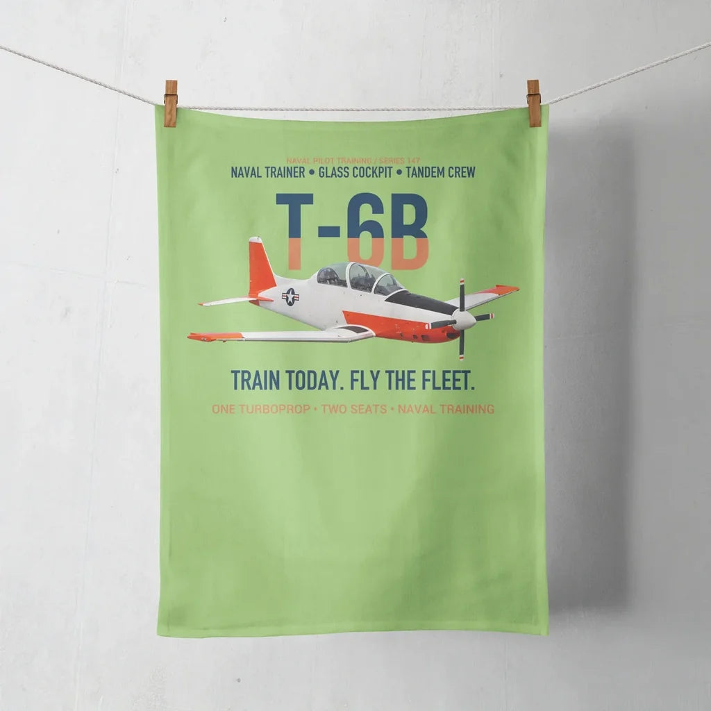 T-6B Texan II Naval Aviator Training design on light green towel