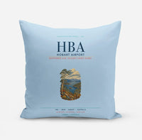 Thumbnail for Hobart Airport (HBA) design on light blue pillow