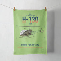 Thumbnail for Bell H-13G Sioux design on light green towel