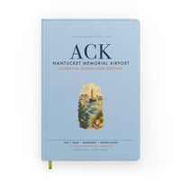 Thumbnail for Nantucket Memorial Airport (ACK) design on light blue notebook