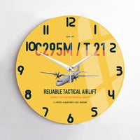 Thumbnail for Airbus C295M T.21 design on yellow no frame wall clock