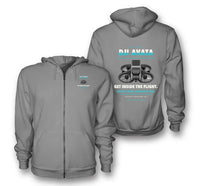 Thumbnail for DJI Avata design on gray zipped hoodie