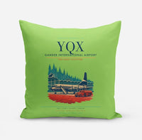 Thumbnail for Gander International Airport (YQX) design on light green pillow