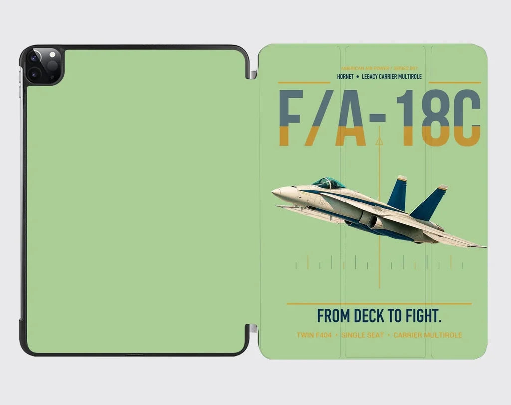 F-A-18C Hornet design on light green ipad tablet case