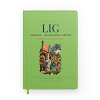 Thumbnail for Limoges – Bellegarde Airport (LIG) design on light green notebook