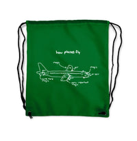 Thumbnail for How Planes Fly Drawstring Bag - view 4