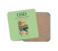 Thumbnail for Are Ostersund Airport (OSD) design on light green 1 piece coaster