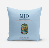 Thumbnail for Merida International Airport (MID) design on light blue pillow