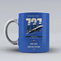 Thumbnail for Boeing 737 MAX 9 double-side print on blue ceramic mug
