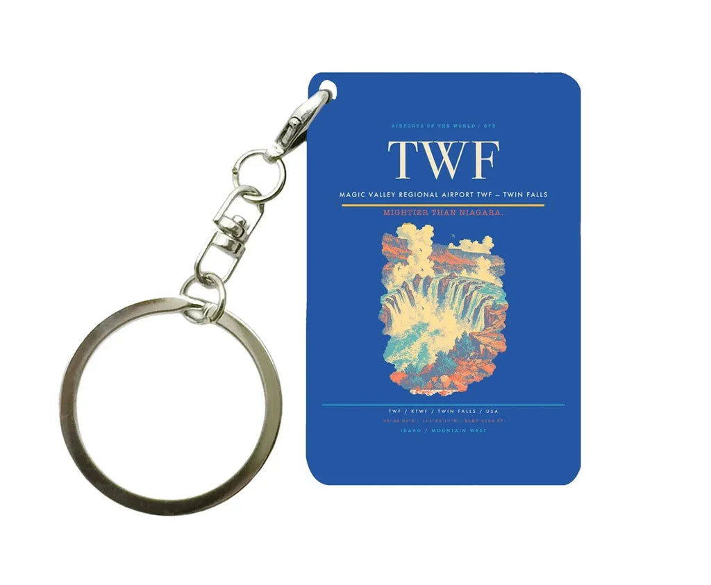 Magic Valley Regional Airport (TWF) design on blue key chain