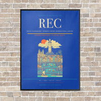 Thumbnail for Recife Guararapes - Gilberto Freyre International Airport REC vertical canvas print - framed - blue background
