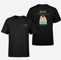 Thumbnail for Wiley Post–Will Rogers Memorial Airport (BRW) design printed on black double-side t-shirt