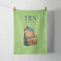 Thumbnail for Turin Airport (TRN) design on light green towel