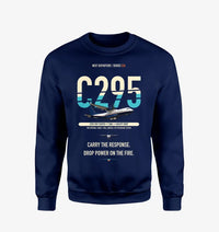 Thumbnail for Airbus C295 Firefighter design on navy blue sweatshirt