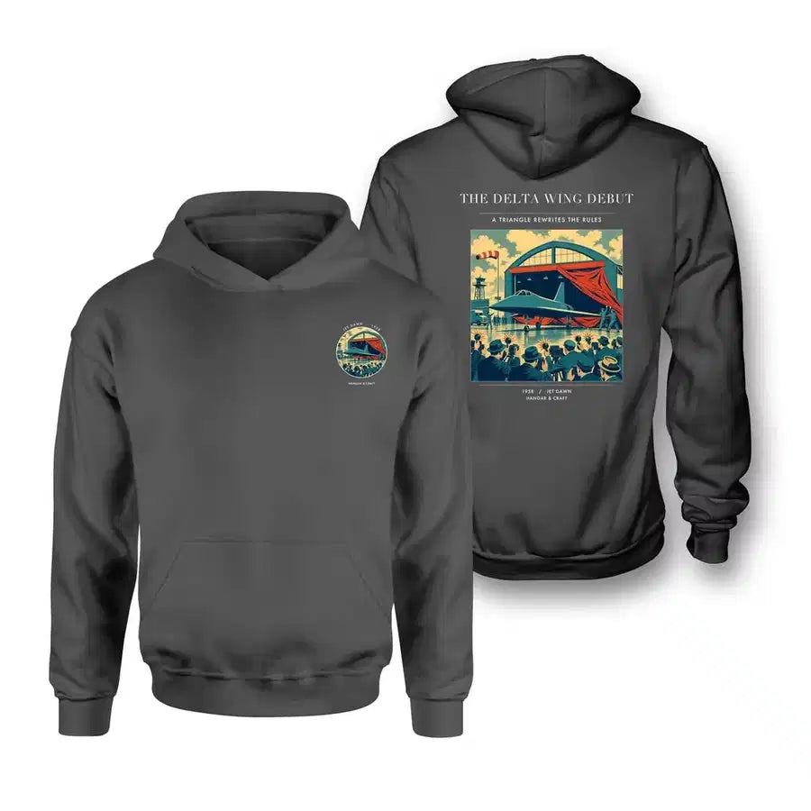 VINTAGE G4460 - The Delta Wing Debut - Double-Side Hoodie design on darkgray double side