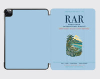 Thumbnail for Rarotonga International Airport (RAR) design on light blue ipad tablet case