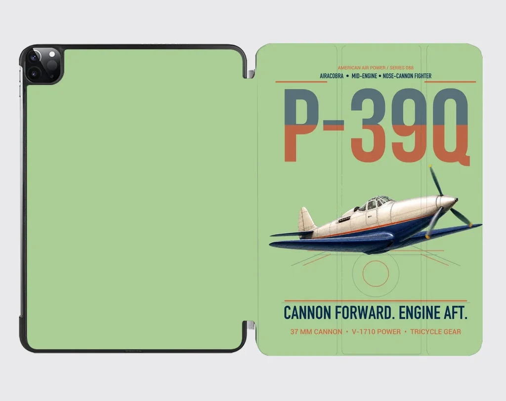 P-39Q Airacobra design on light green ipad tablet case