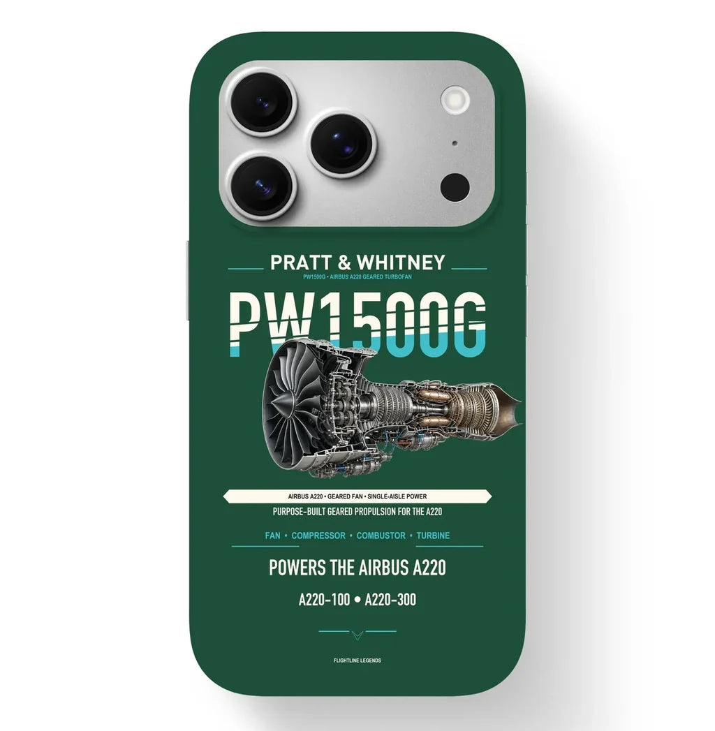 PW1500G Case design on dark green iphone case