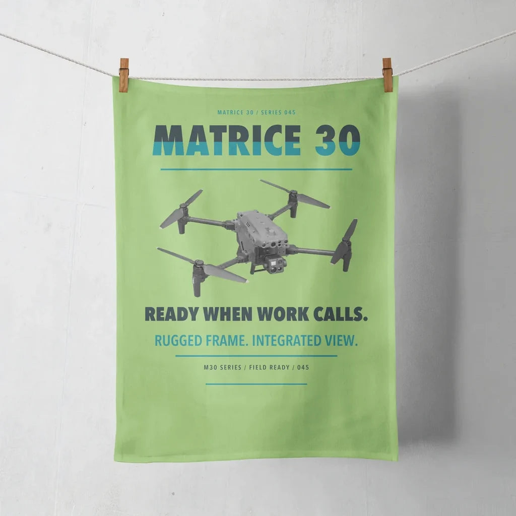DJI Matrice 30 design on light green towel