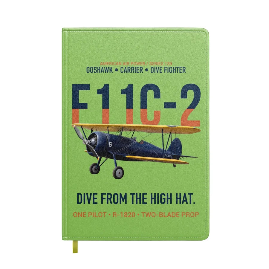 F11C-2 Goshawk Dive from the High Hat design on light green notebook