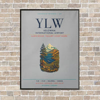 Thumbnail for Kelowna International Airport YLW vertical canvas print - framed - light gray background