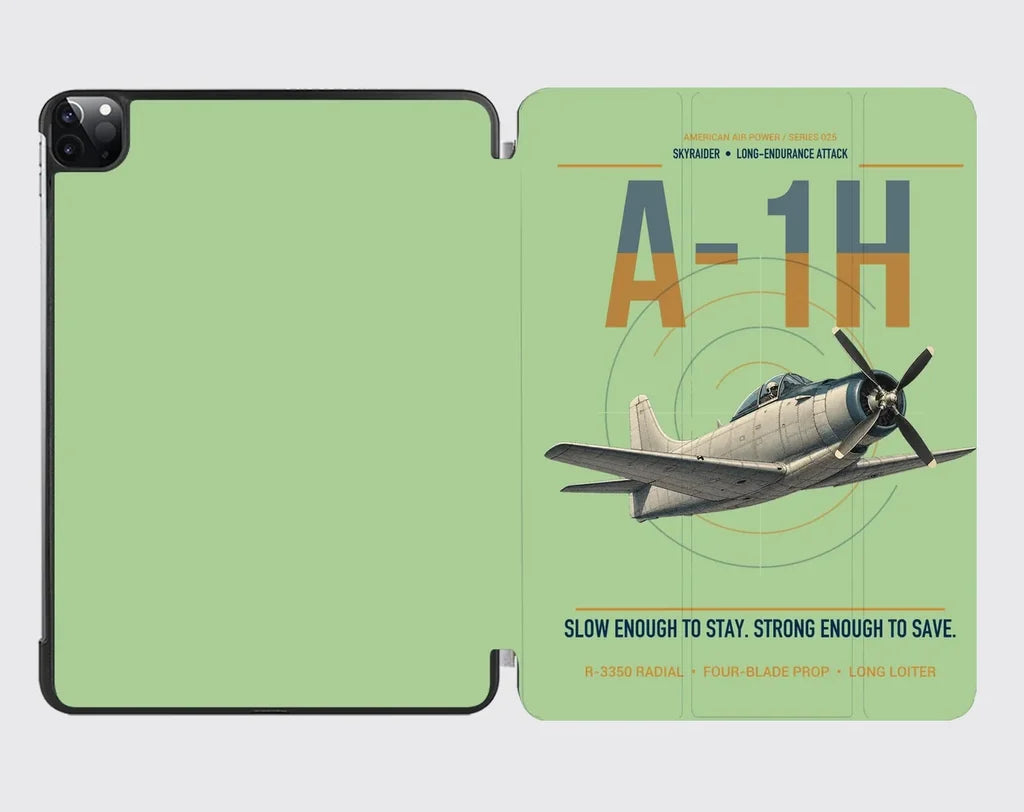 A-1H Skyraider design on light green ipad tablet case