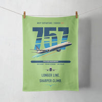 Thumbnail for Boeing 757-300 design on light green towel
