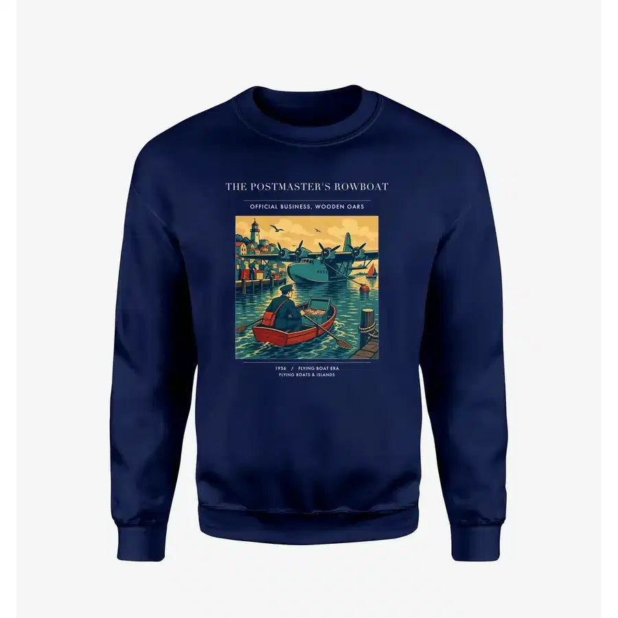 VINTAGE G4278 - The Postmaster's Rowboat - Designed Sweatshirts design on navyblue