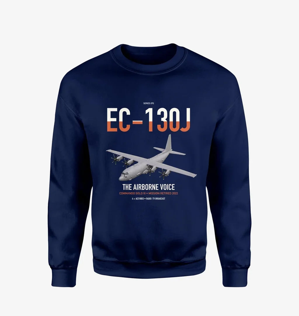 EC-130J Commando Solo III design on navy blue sweatshirt