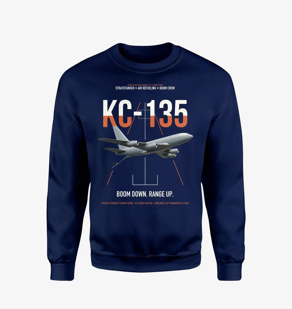 KC-135 STRATOTANKER design on navy blue sweatshirt