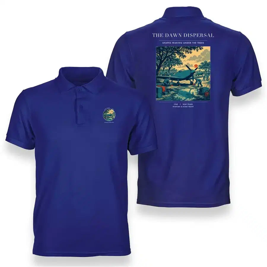 VINTAGE G4531 - The Dawn Dispersal - Double-Side Polo T-Shirt design on blue