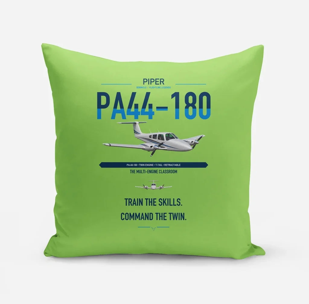 Piper PA-44-180 Seminole design on light green pillow